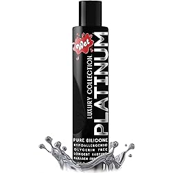 Wet Platinum Silicone Based Sex Lube, 4.2 oz Bottle, Ultra Long Lasting Premium Personal Luxury Lubricant, Men Women & Couples Condom Compatible Water Resistant Non Sticky Hypoallergenic Paraben Free