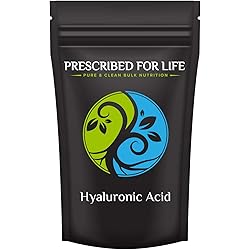 Prescribed for Life Hyaluronic Acid Powder | Acido Hialuronico Polvo | Food Grade Sodium Hyaluronate HA Supplement | Medium Molecular Weight 1.15 mil Daltons 2 oz 57 g