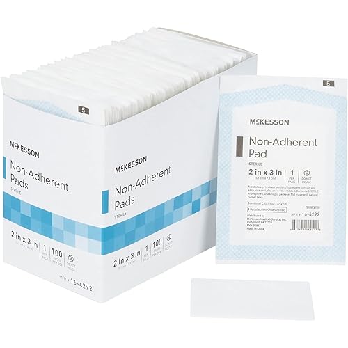 McKesson Non-Adherent Dressing Pads, Sterile, NylonPolyester, 2 in x 3 in, 100 Count, 1 Pack