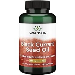 Swanson Black Currant Seed Oil - Herbal Supplement Promoting Immune System & Heart Health Support - Natural Formula Supporting Joints Health - 180 Softgels, 500mg Each