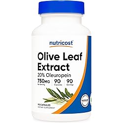 Nutricost Olive Leaf Extract 20% Oleuropein 750 MG, 90 Capsules - Non-GMO, Gluten Free
