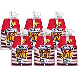 Hefty Party On Disposable Plastic Cups, Red, 18 Ounce, 50 Count Pack of 6, 300 Total