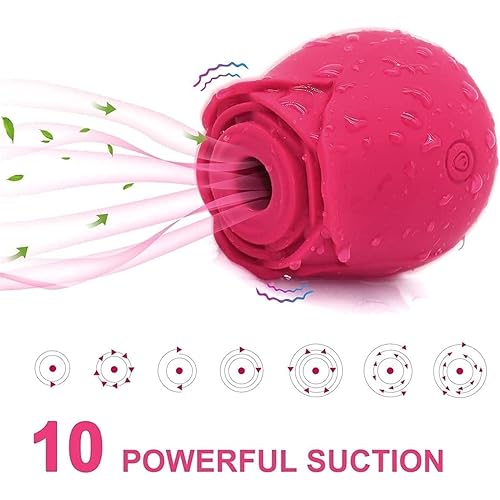 2022 Newly Women Rose Vibrabrators Tongue Suck & Lick 10 Modes Nipple Sucker Sucking Toys Vibrant Rose Flowers Adult The Rose Toy for Women Couples-vibrartorer Toy for Women 01-Red