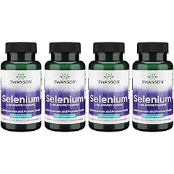 Swanson Selenium L-Selenomethionine 100 mcg 200 Capsules 4 Pack