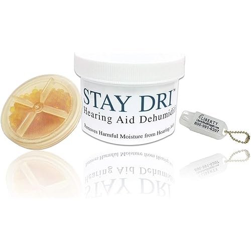 Stay Dri Hearing Aid Dehumidifier - Includes Free Liberty Keychain Hearing Aid Battery Holder