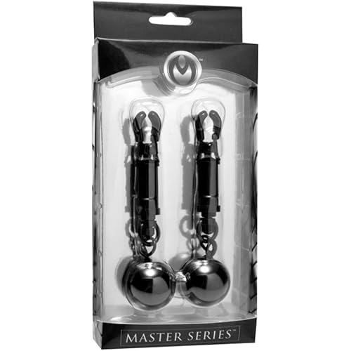 Master Series Black Bomber Nipple Clamps with Ball Weights