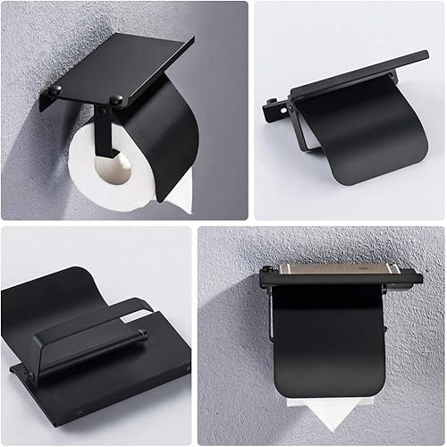 Hemoton Wall Mounted Stainless Steel Toilet Paper Roll Holder Tissue Holder Dispenser Hanger for Kitchen Bathroom