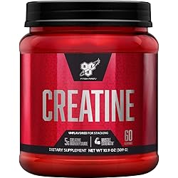 BSN Micronized Creatine Monohydrate Powder, Unflavored, 2 Months Supply-60 Servings