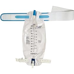 3 Pack ViDava Leg Bag Urinary Drainage Bag, 32 Oz with 18” Tubing, Anti-Reflux Valve, and 1 Deluxe Fabric Leg Bag Strap