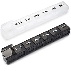 2 Pack Weekly Pill Organizer, Large 7 Day Pill Case, Daily Vitamin Case Medicine Box, AMPM Pill Containers for Medicine Supplements Fish Oil