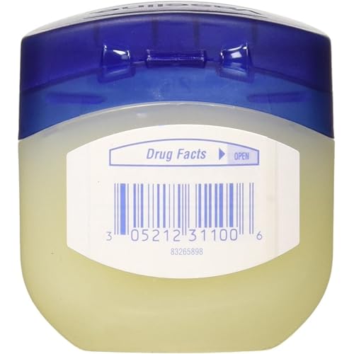 Vaseline 100% Pure Petroleum Jelly Original Skin Protectant, 1.75 OZ Travel Size Pack of 3