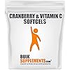 BulkSupplements.com Cranberry Softgels with Vitamin C - Cranberry Supplements for Women - Cranberry Pills for Women - Urinary Tract Health for Women & Men 100 Count - 100 Servings