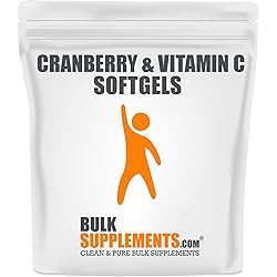 BulkSupplements.com Cranberry Softgels with Vitamin C - Cranberry Supplements for Women - Cranberry Pills for Women - Urinary Tract Health for Women & Men 100 Count - 100 Servings