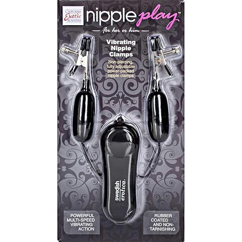 California Exotic Novelties Nipple Play Vibrating Nipple Clamps, 3 Pound