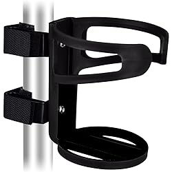 Universal Cup Holder for Walkers, No Screws Required Adjustable for Most Kind Stroller, Walker, Wheelchair, Bed Railings & Crutches. Scooter Accessories, Mobility Cup Holder Bottle Holder for Seniors