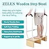 Bed Steps Stool with Handle for High Beds Adults Medical Step Stools Wooden for Seniors Elderly Bedside Step up Stool Heavy Duty Bed Foot Stool Stand Assist Aid Safety Handicap Step with Handrail