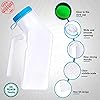 Portable Urinals for Men & Elderly Bottle with Glow Lid in The Dark, Screw Cap 1000ml-Male Urinal Pee Bottle with Spill Proof Plastic Jar for Travel & Urine Collection Pack of 2