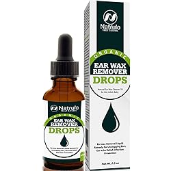 Organic Ear Wax Remover Drops for Clogged Ears – Natural Ear Wax Cleaner Oil for Kid, Adult, Baby – Earwax Removal Liquid Remedy for Unclogging Ears, Earache Relief, Infection Prevention Made in USA
