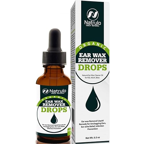 Organic Ear Wax Remover Drops for Clogged Ears – Natural Ear Wax Cleaner Oil for Kid, Adult, Baby – Earwax Removal Liquid Remedy for Unclogging Ears, Earache Relief, Infection Prevention Made in USA
