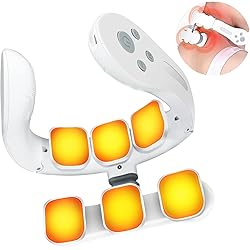 Neck Massager with Heat, 5 Modes 15 Intensities for Neck Shoulder Muscle Relaxation for Pain Relief, Suitable for Home, Office, Outdoor Use, Gift for Family and Friends White