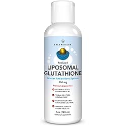 Liposomal Glutathione Supplement | Liquid Reduced Setria® L Glutathione 500mg | Immune Support, Brain Function, Anti-Aging, Detox, Skin Health | Non-GMO Sunflower Lecithin | Soy-Free & Vegan