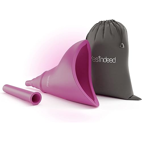 The Original YESINDEED Female Urination Device Silicone Funnel Urine Portable Urinal for Women Standing Up to Pee Reusable Easy to Clean, for After Surgery, Outdoor Activities Extension Tube Lilac