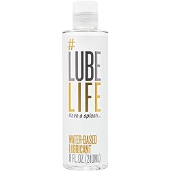 LubeLife Water-Based Personal Lubricant, Lube for Men, Women and Couples, Non-Staining, 8 Fl Oz