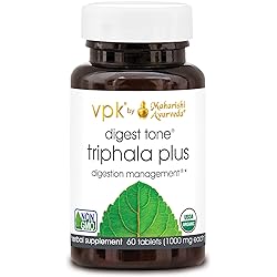 Maharishi Ayurveda - Organic Triphala | Natural Gut Health Supplement with Vijaya Haritaki for Bloating & Occasional Constipation | Vegan & Gluten-Free Digestive Aid 60 Herbal Tablets - 500 mg