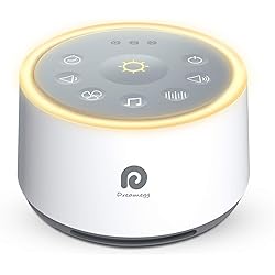 Dreamegg D1 Sound Machine - White Noise Machine with Baby Night Light for Sleeping, High Fidelity Sounds, Timer & Memory Feature, Sound Machine for Baby Adults, Home, Office, Travel White