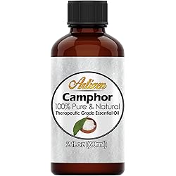 Artizen Camphor Essential Oil 100% Pure & Natural - Undiluted Therapeutic Grade - Huge 2oz Bottle - Perfect for Aromatherapy, Relaxation, Skin Therapy & More