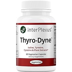 InterPlexus Thyro-Dyne - Iodine, Tyrosine & Plant Extracts for Thyroid Support- Gluten Free, Dairy Free, Soy Free - 60 capsules 30 Servings