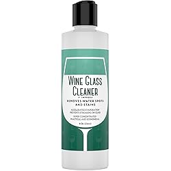 Concentrated Wine Glass Cleaning Liquid - Unscented - Eliminates Streaks - Removes Water Spots, Stains and Cloudy Glass - Great for The Wine Enthusiast - Made in USA