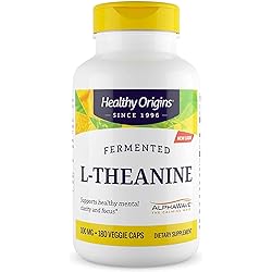 Healthy Origins L-Theanine AlphaWave 100 mg, 180 Veggie Caps