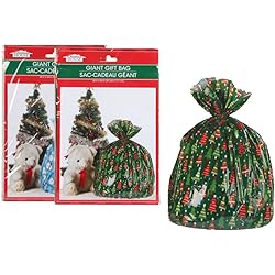 Christmas House Giant Gift Sacks Bags - Great BIG gift bags for great BIG presents! Set of 2 - Assorted Styles