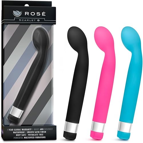 Blush Rose Scarlet G - G Spot Vibrator Stimulator - Curved Bulbous Tip for Intense Stimulation - Satin Smooth Feel - IPX7 Waterproof - Multi Speed Sex Toy for Women - Black