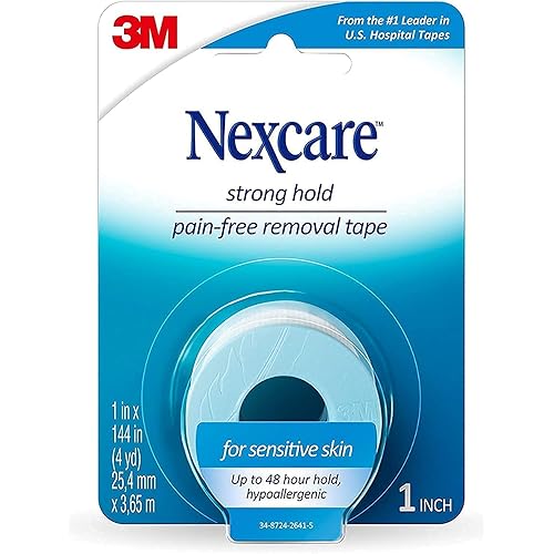 Nexcare Sensitive Skin Tape, 1 in x 4 yds Pack of 2, 2 Count Pack of 1
