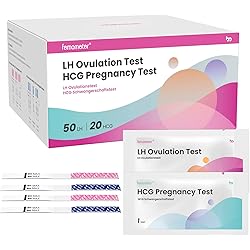 50 Ovulation Test Strips and 20 Pregnancy Test Strips, Over 99% Accurate & Easy to Use