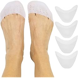 Vivesole Toe Pouches 4 PCS- Silicone Gel Sock Pads - Topper Cover Protector Sleeve - Men, Women Big Toe Protection Cushion for Ball of Foot, Metatarsal, Ballet Pointe Cap, Morton's Neuroma