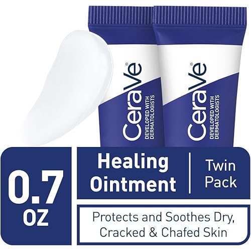 CeraVe Healing Ointment | 2 Pack 0.35 Ounce Each | Cracked Skin Repair Skin Protectant with Petrolatum Ceramides | Lanolin Free | Packaging May Vary
