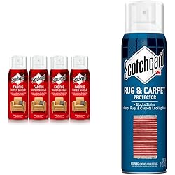 Scotchgard Fabric Water Shield, 40 Ounces Four, 10 Ounce Cans & Carpet Protector, 17 Ounces, Blocks Stains, Makes Cleanup Easier