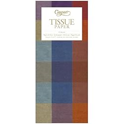 Caspari Thai Silk Tissue Paper in Blue & Brown, 8 Sheets Included