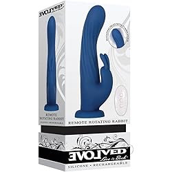 Evolved Love Is Back - Remote Rotating Silicone Rechargeable Rabbit - Blue