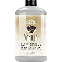 Best Vanilla Essential Oil 16oz Bulk Vanilla Oil Aromatherapy Vanilla Essential Oil for Diffuser, Soap, Bath Bombs, Candles, and More