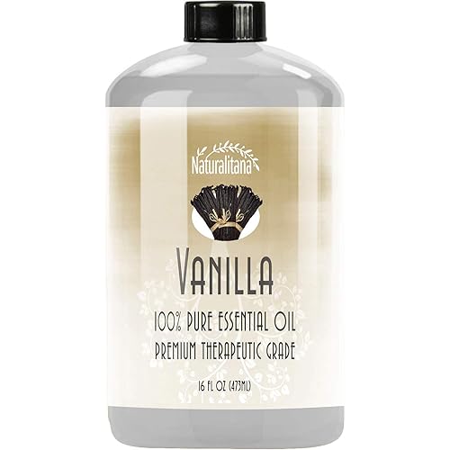 Best Vanilla Essential Oil 16oz Bulk Vanilla Oil Aromatherapy Vanilla Essential Oil for Diffuser, Soap, Bath Bombs, Candles, and More