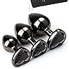 Hisionlee 3PCS Anal Plug Set Heart Sexy Toys Anal Butt Plugs for Women and Men CoupleBlack