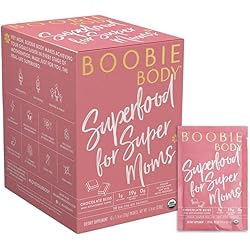 Boobie Body Superfood Protein Shake for Moms, Pregnancy Protein Powder, Lactation Support to Increase Milk Supply, Organic, Gluten-Free - Chocolate Bliss 1.16oz Single Serve Packet, Pack of 10