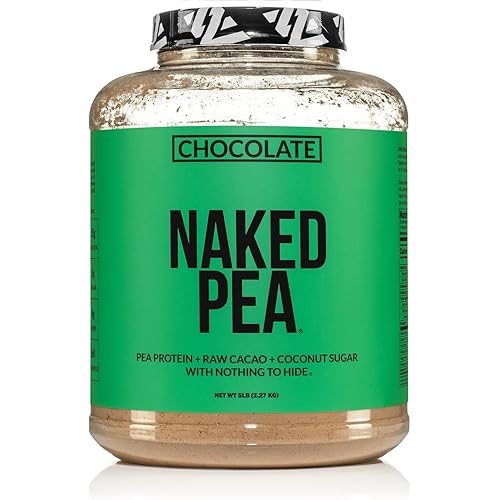 Chocolate Naked Pea Protein - Pea Protein Isolate from North American Farms - 5lb Bulk, Plant Based, Vegetarian & Vegan Protein. Easy to Digest, Non-GMO, Gluten Free, Lactose Free, Soy Free