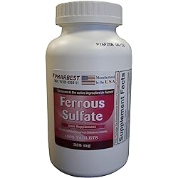 Ferrous Sulfate 325 mg Tablets, 1000 Count