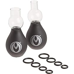 Master Series Nipple Amplifier Enlargement Bulbs with O-Rings | Engorge Your or Your Partner's Nipples, Increasing Sensitivity and Size | 2 Glass Bulb Pumps and 8 Rubber O-Rings Included