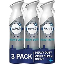Febreze Air Freshener Spray, Heavy Duty Crisp Clean Scent, Odor Eliminator for Strong Odors, 8.8 Oz Pack of 3